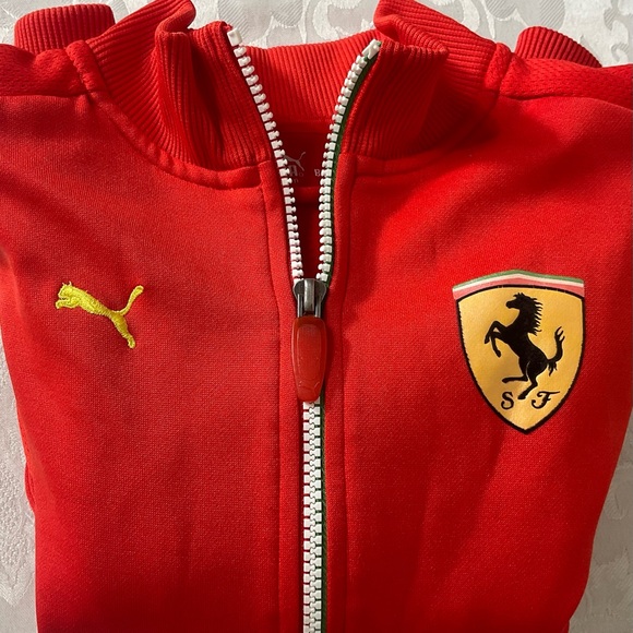 Vintage puma Ferrari track Jacket Red Boys Size 6 Logo Ferrari On Front/back - Picture 12 of 12